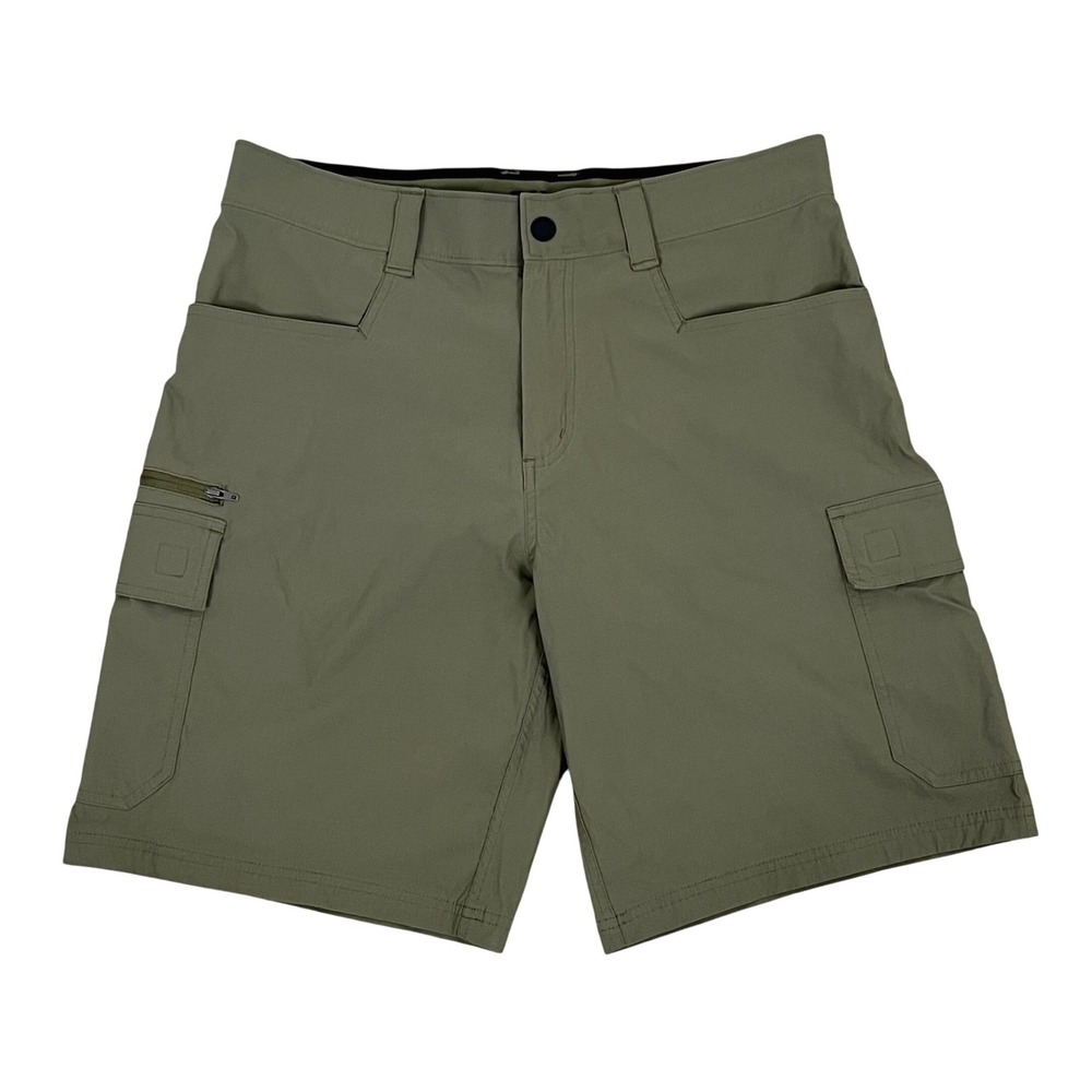 Orvis Men Tech Cargo Shorts 32 Olive Green Nylon Stretch Hiking Gorpcore Outdoor